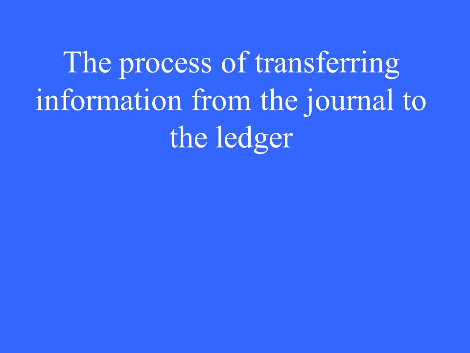 The process of transferring information from the journal to the ledger
