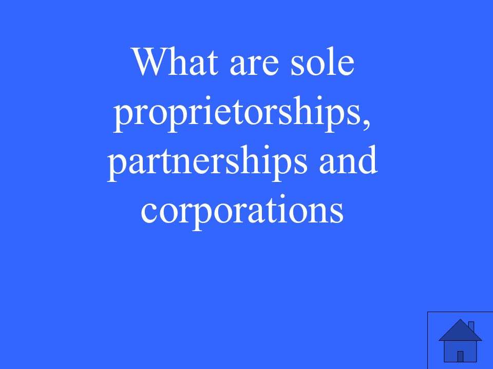 What are sole proprietorships, partnerships and corporations