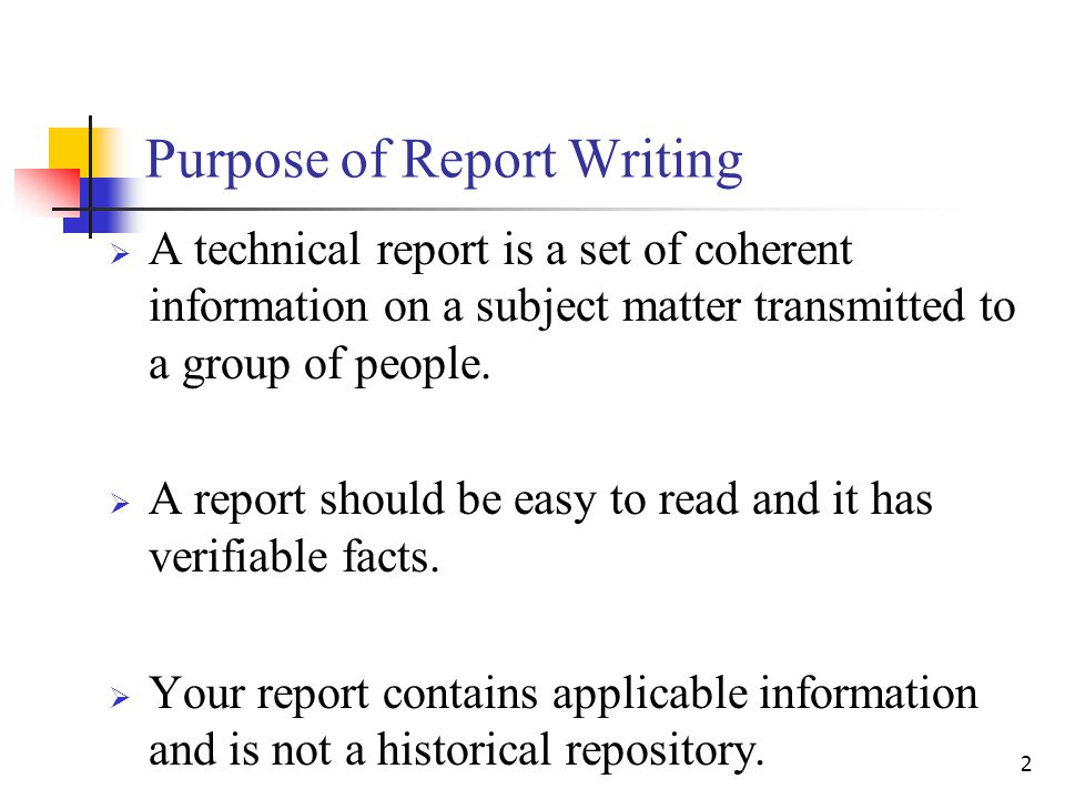 subject of report