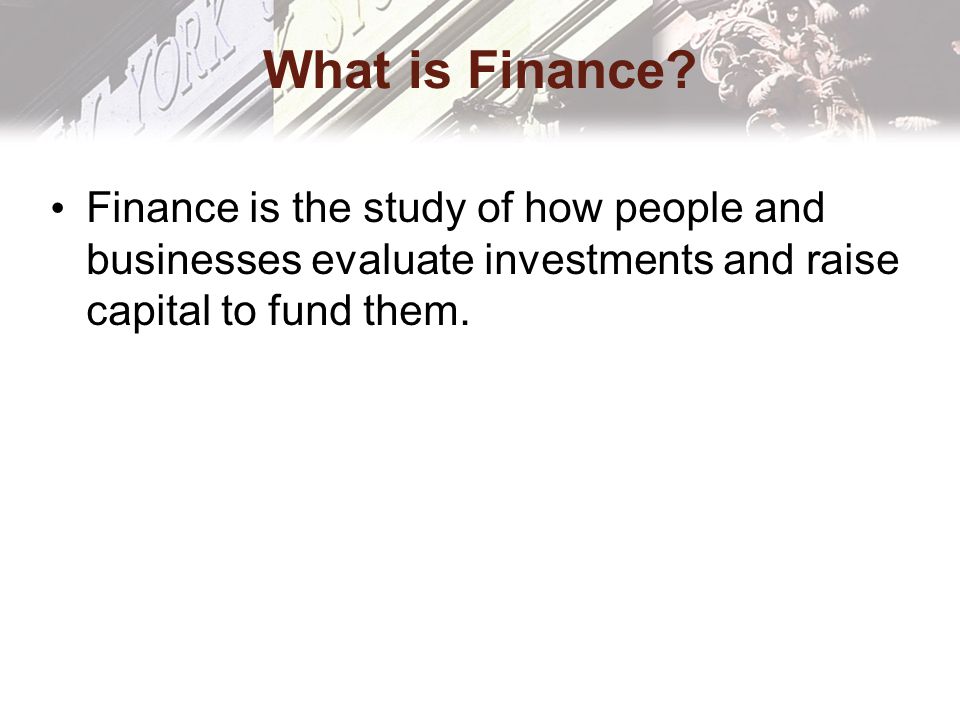 What is Finance.