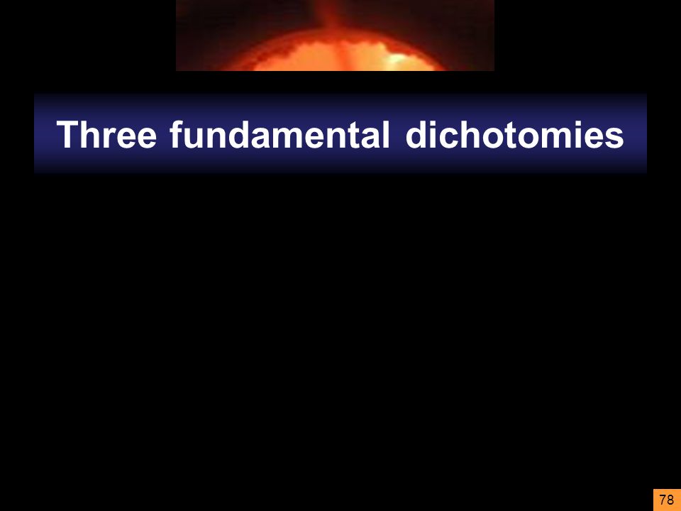 78 Three fundamental dichotomies continuants vs. occurrents dependent vs.