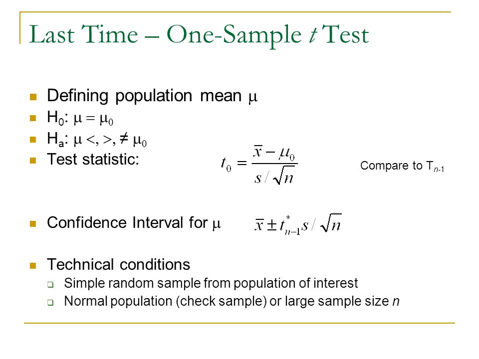 Stat 301 – Day 26 Prediction Intervals Paired t-test. - ppt download