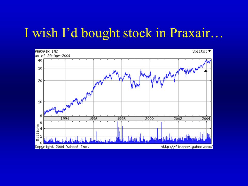 I wish I’d bought stock in Praxair…