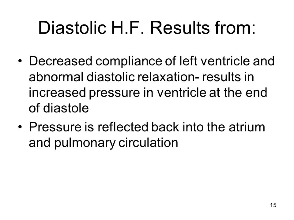 15 Diastolic H.F.