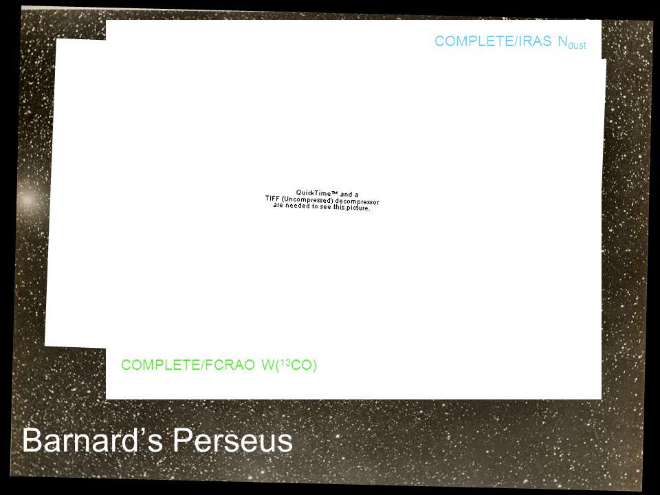 Barnard’s Perseus COMPLETE/IRAS N dust COMPLETE/FCRAO W( 13 CO)