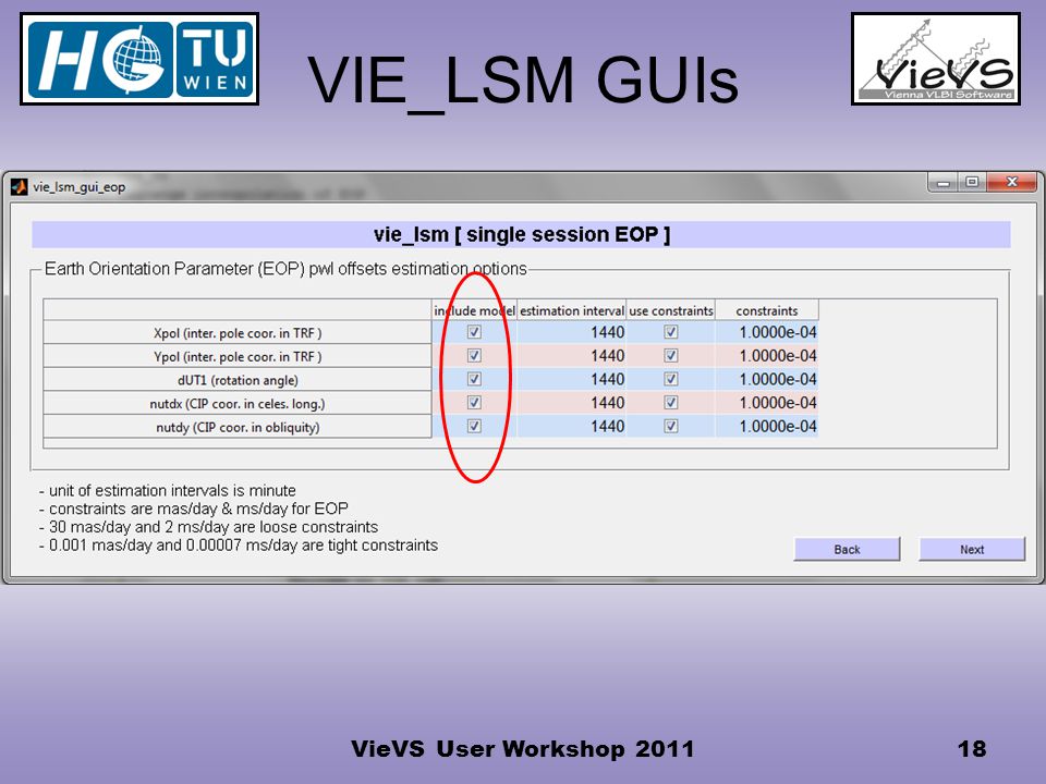 VIE_LSM GUIs VieVS User Workshop