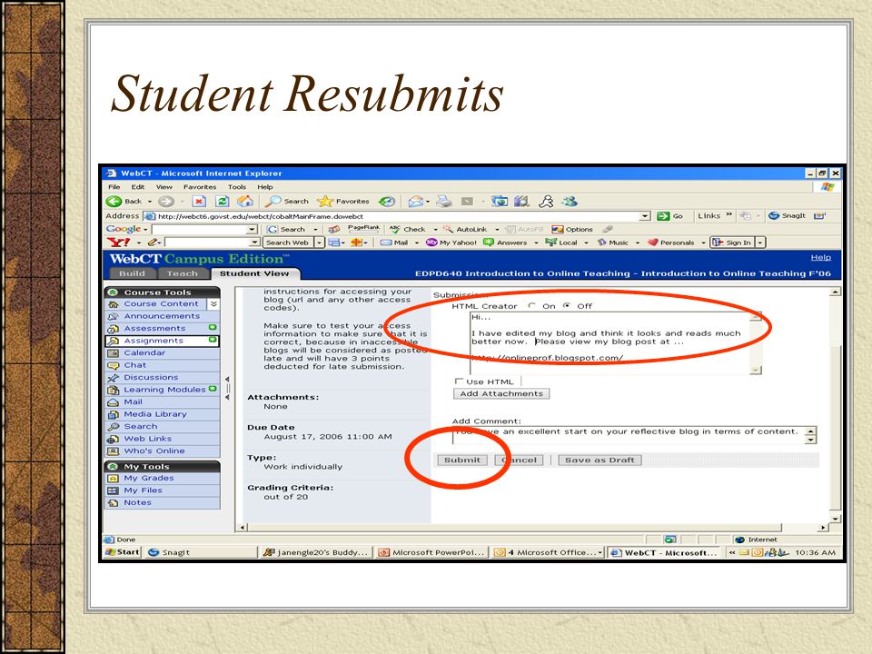 Student Resubmits