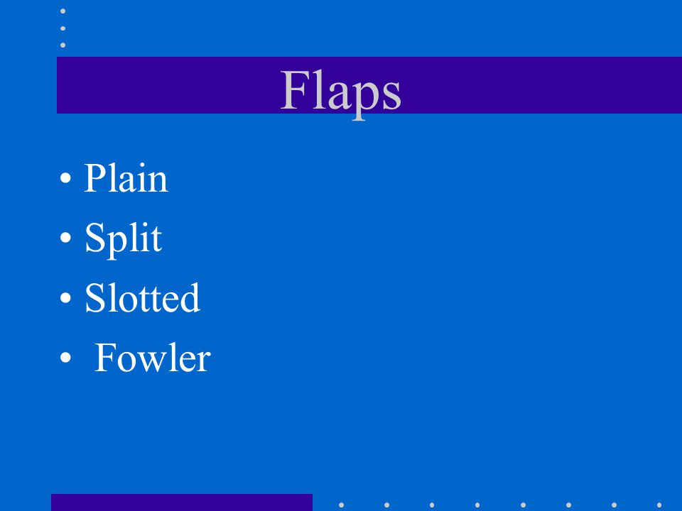 Flaps Plain Split Slotted Fowler