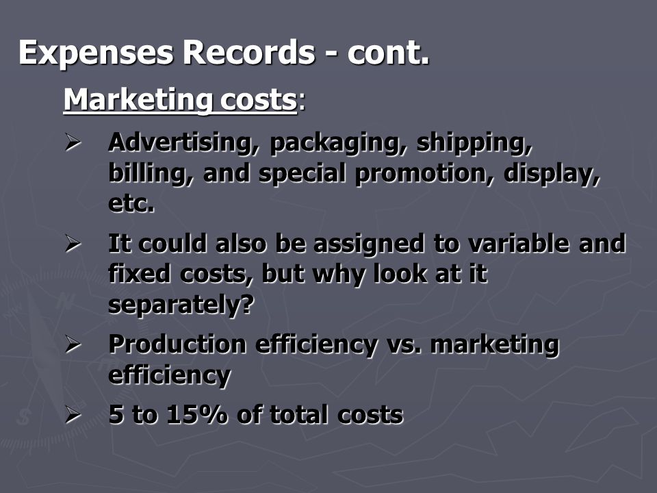 Expenses Records - cont.