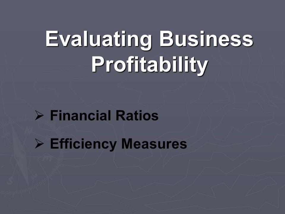 Evaluating Business Profitability  Financial Ratios  Efficiency Measures