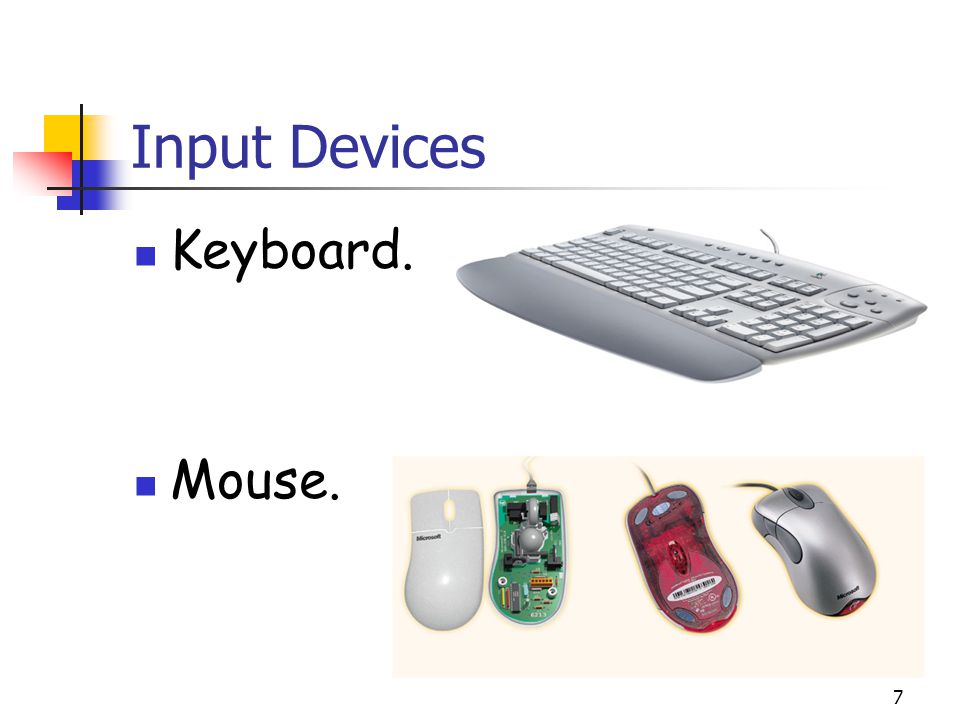 7 Input Devices Keyboard. Mouse.