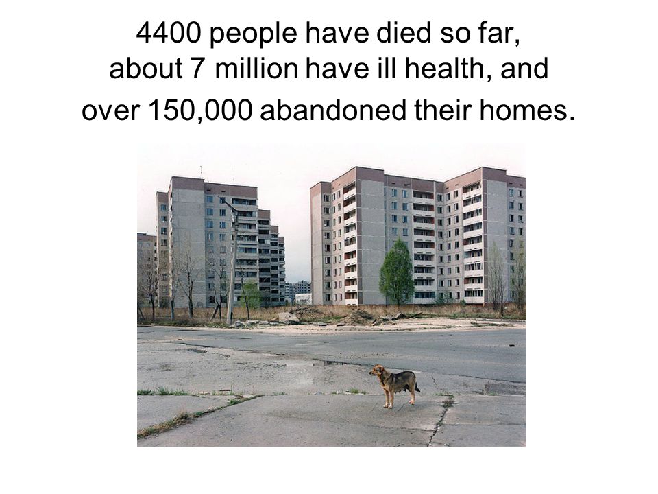 4400 people have died so far, about 7 million have ill health, and over 150,000 abandoned their homes.