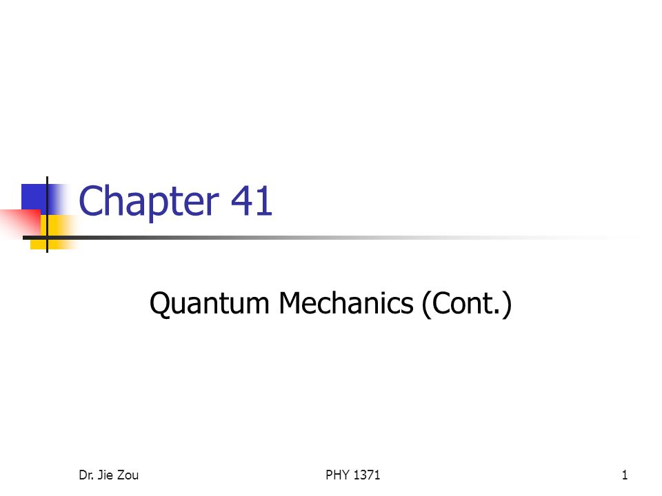 Chapter 001, Introduction to Quantum Mechanics