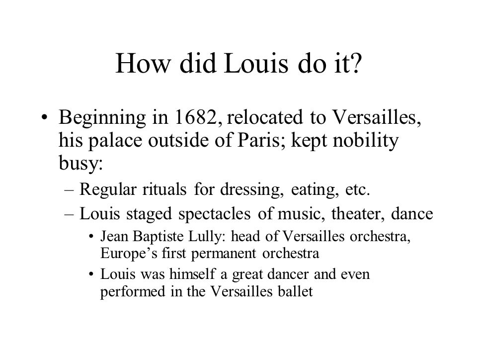 How did Louis do it.