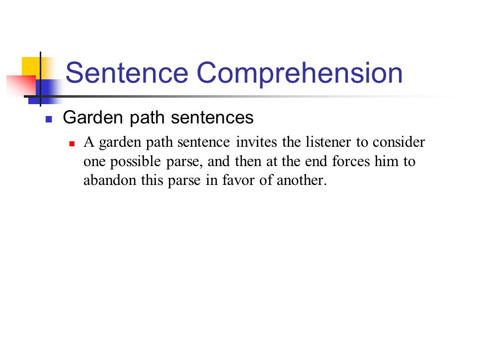 Psy 369 Psycholinguistics Language Comprehension Sentence
