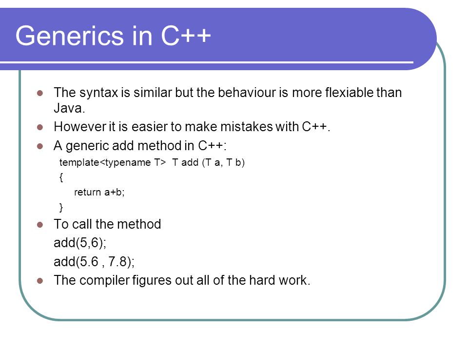 Generic Subroutines and Exceptions CS351 – Programming Paradigms. - ppt  download