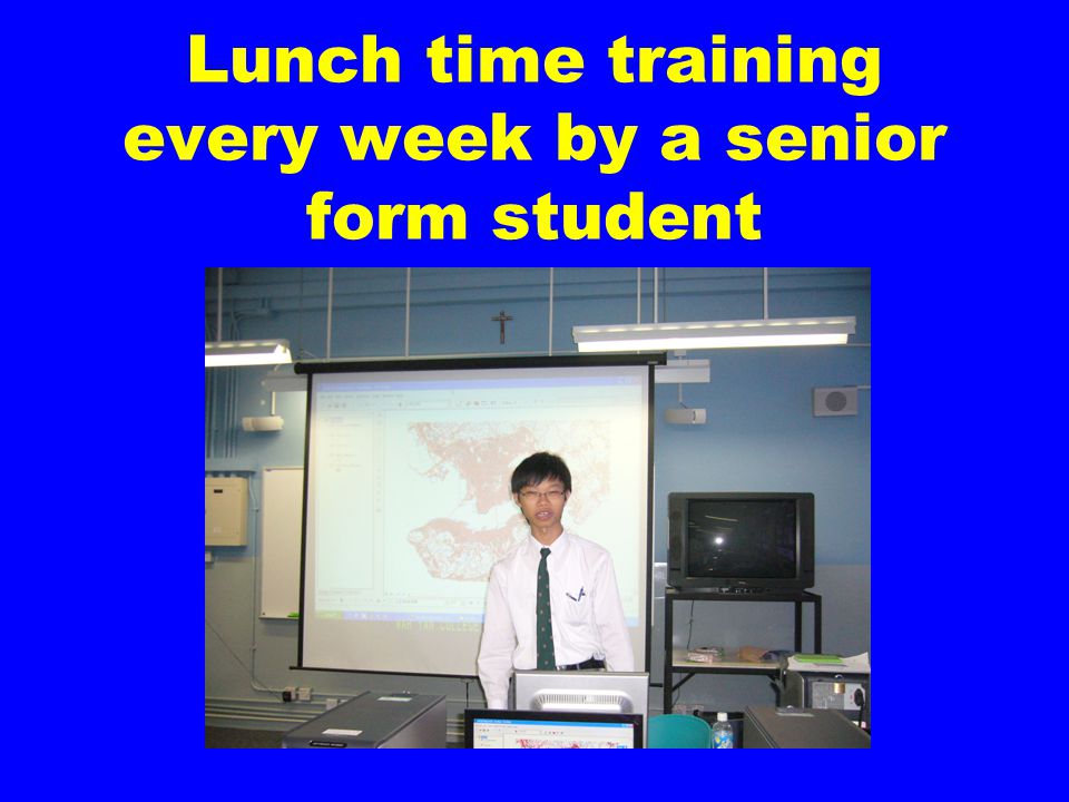 Lunch time training every week by a senior form student