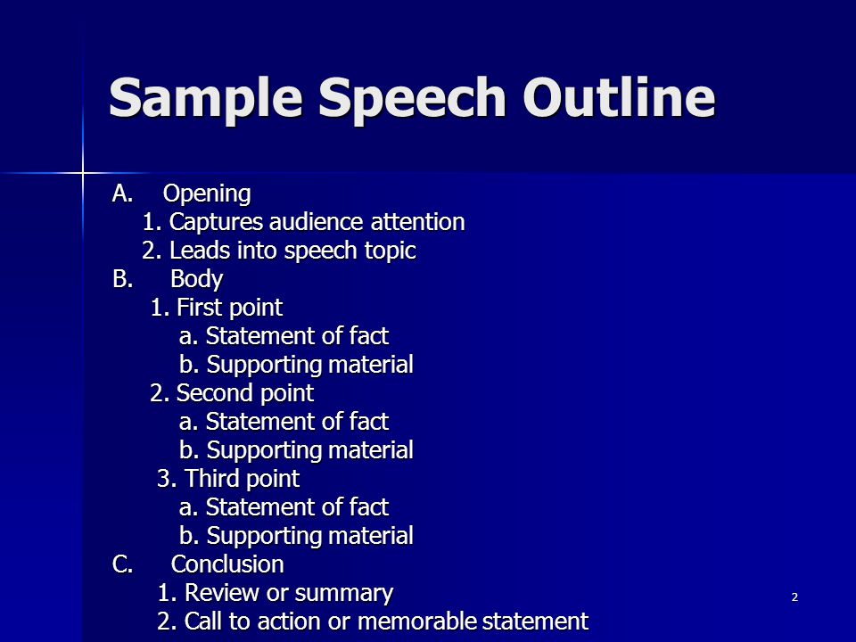 sample speaking outline