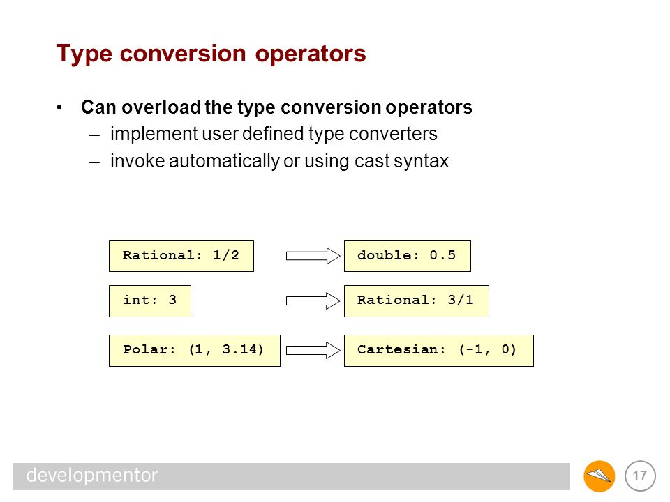 Operator Overloading. 2 Objectives Discuss operator overloading –definition  –use –advantages –limitations Present type conversion operators. - ppt  download