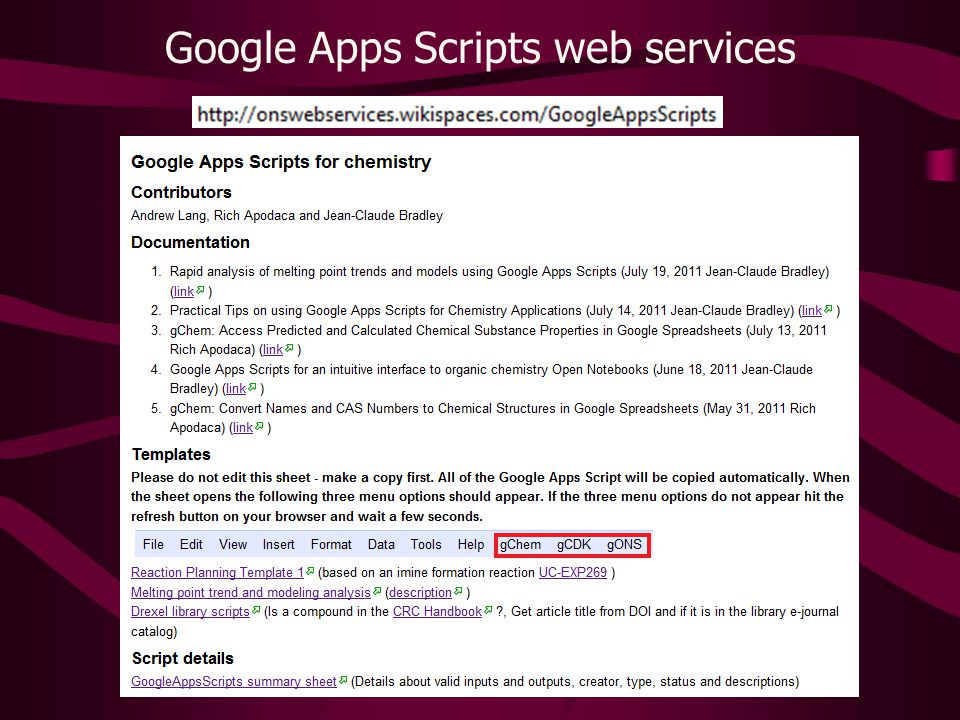 Google Apps Scripts web services