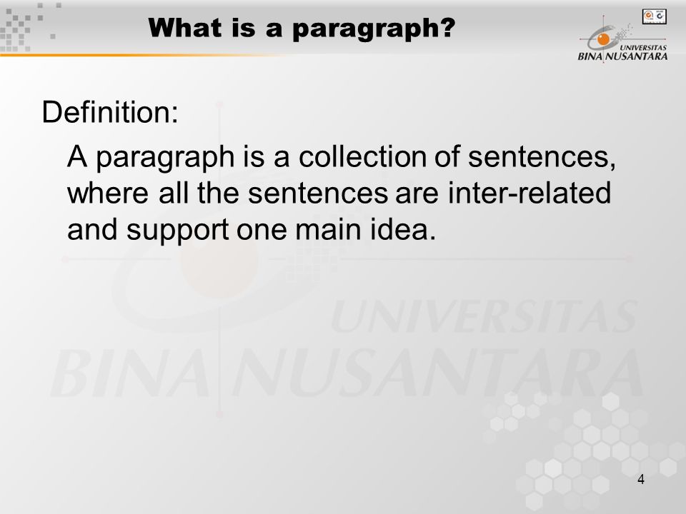 4 What is a paragraph.
