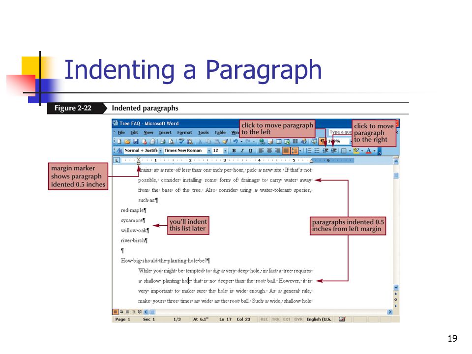 19 Indenting a Paragraph