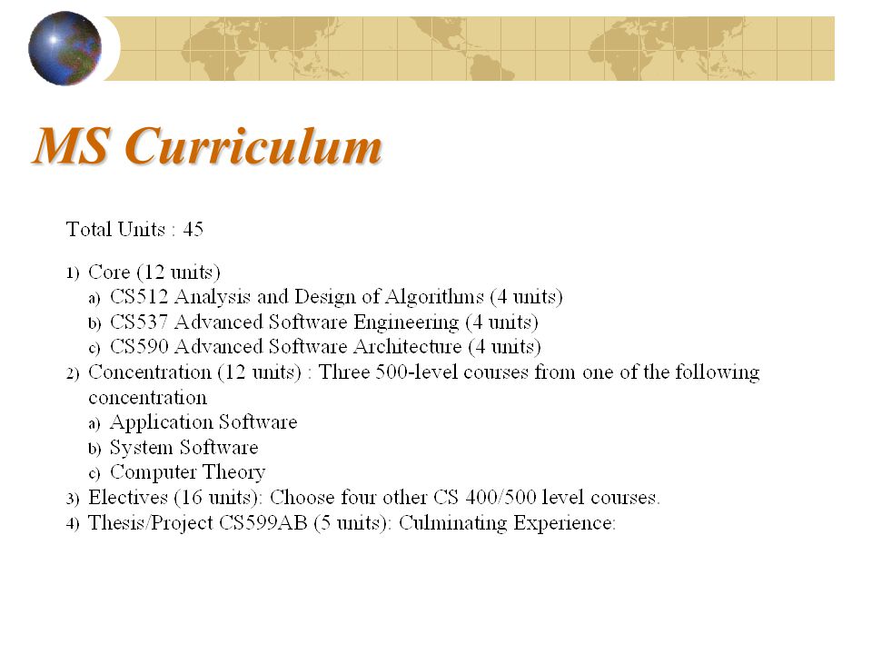 MS Curriculum