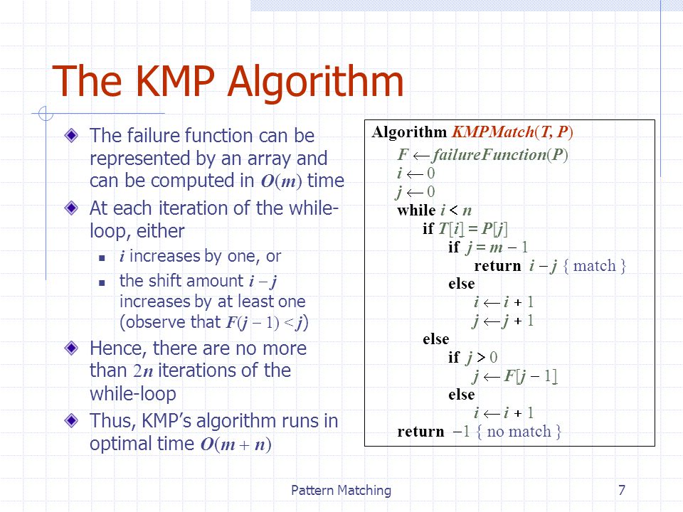 Pattern Matching1. 2 Outline Strings Pattern matching algorithms  Brute-force algorithm Boyer-Moore algorithm Knuth-Morris-Pratt algorithm. -  ppt download