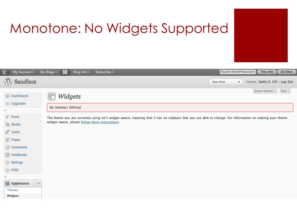 Monotone: No Widgets Supported