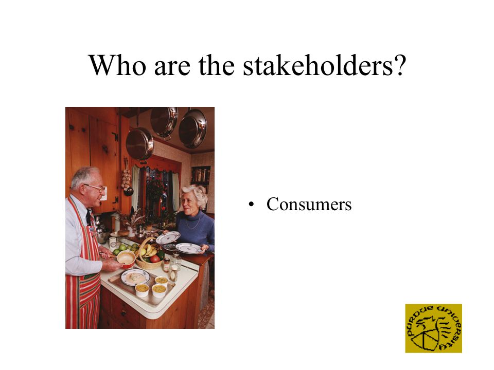 Who are the stakeholders Consumers