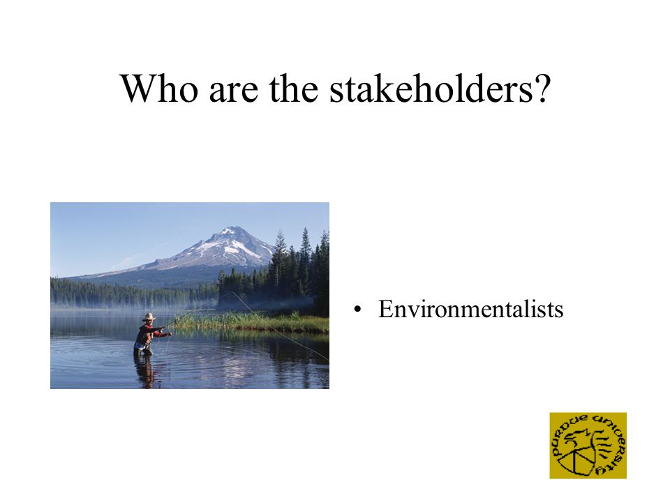 Who are the stakeholders Environmentalists