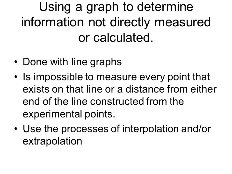 Using a graph to determine information not directly measured or calculated.