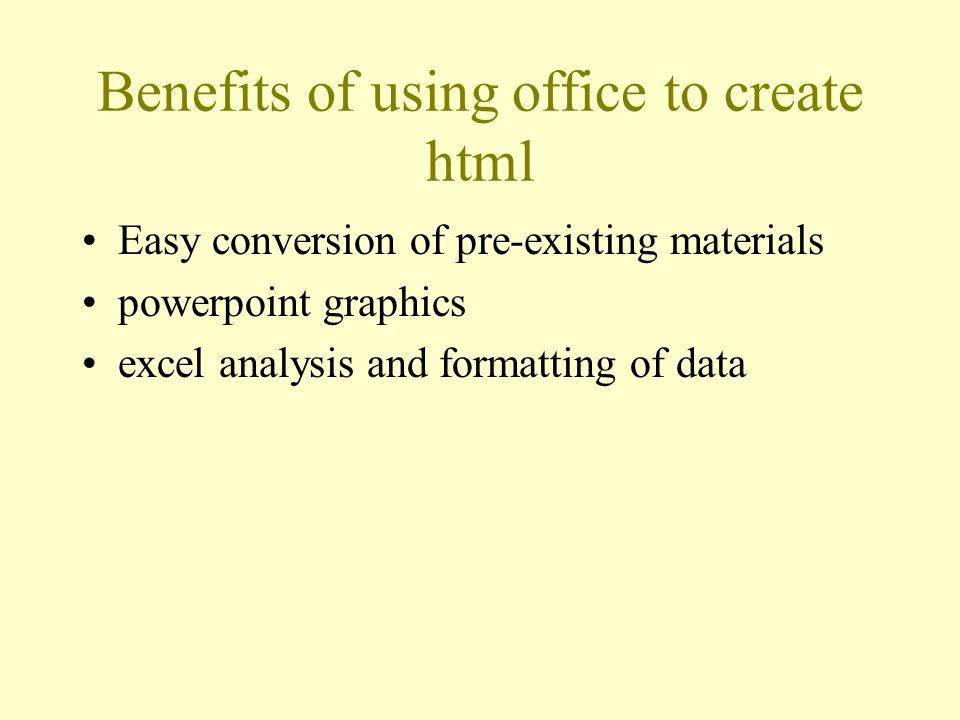 converting word excel and powerpoint into html docs michael roy