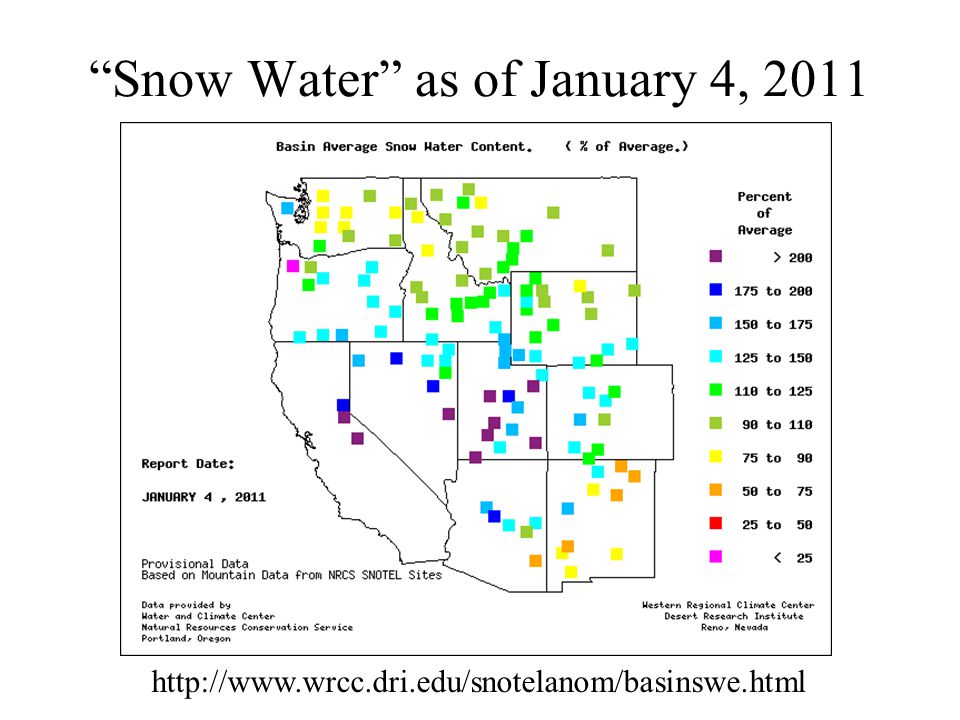 Snow Water as of January 4,