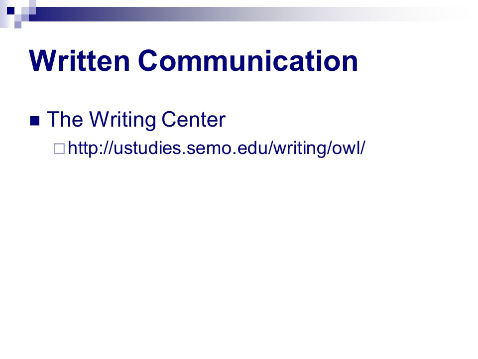 Written Communication The Writing Center 