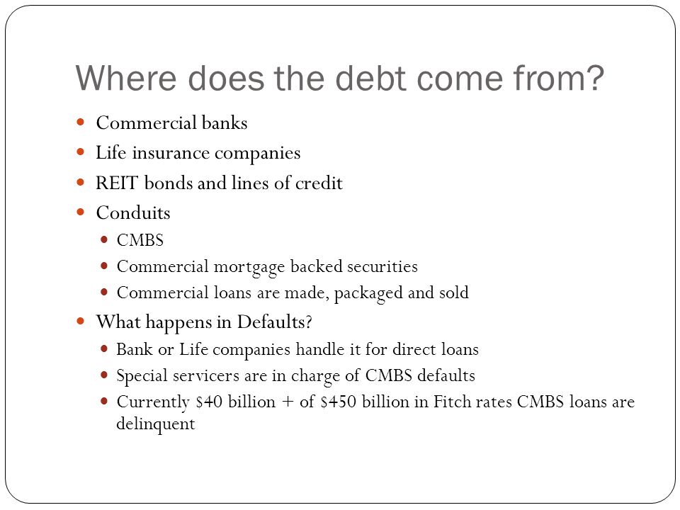 Where does the debt come from.