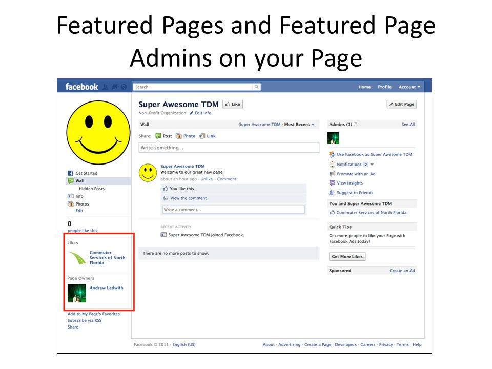 Featured Pages and Featured Page Admins on your Page