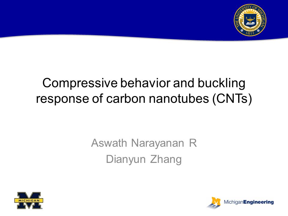 Compressive behavior and buckling response of carbon nanotubes (CNTs) Aswath Narayanan R Dianyun Zhang
