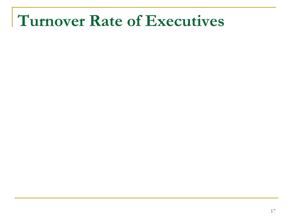 17 Turnover Rate of Executives