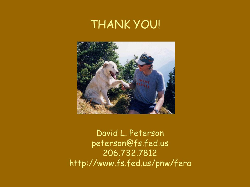 THANK YOU! David L. Peterson