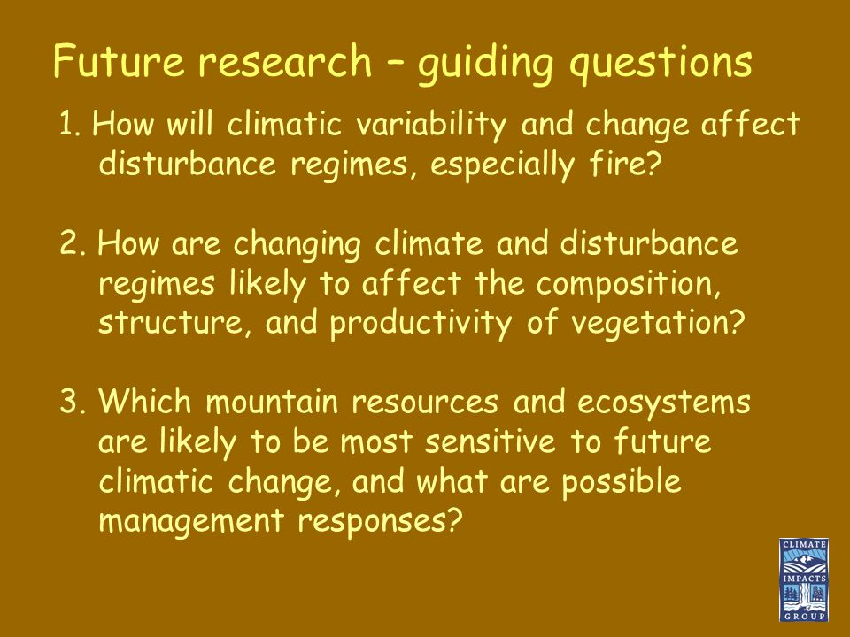 Future research – guiding questions 1.