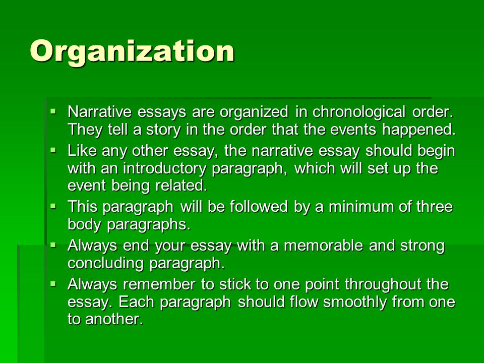Narrative Essays Purpose The Purpose Of A Narrative Essay Is To Organization Narrative Essays Are Organized In Chronological Order Argumentative Essay Topics For High School also Help Writting Case Studies English Literature Essay