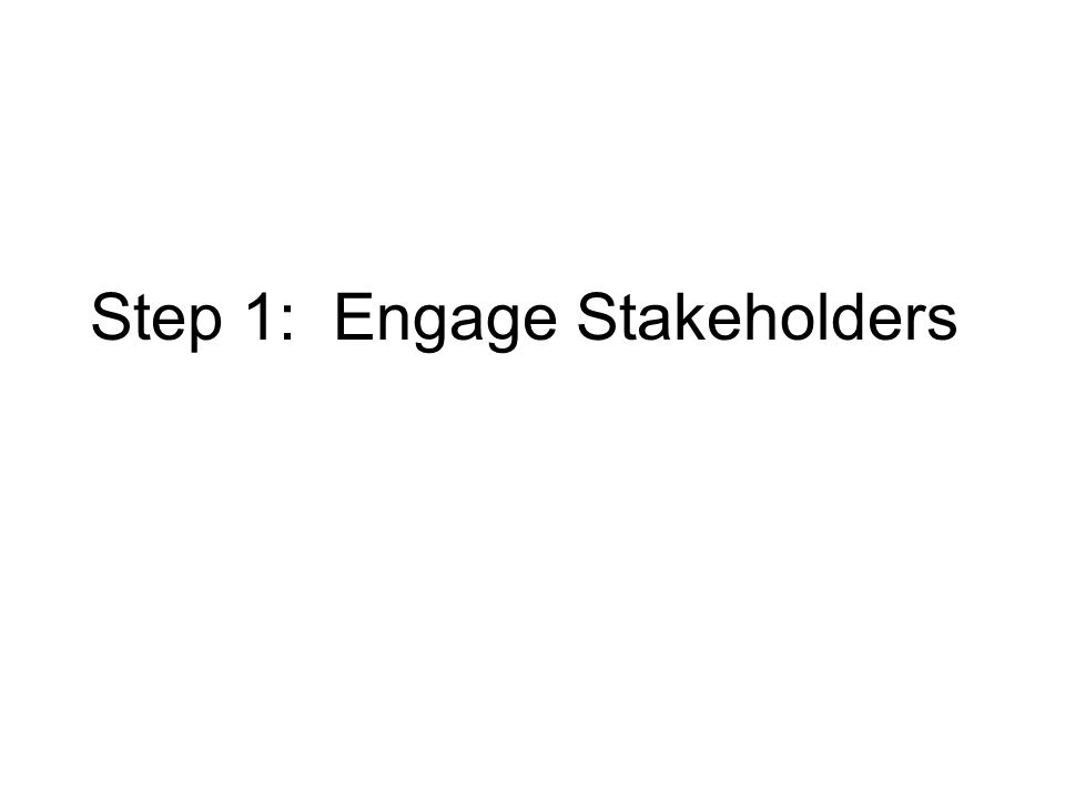 Step 1: Engage Stakeholders