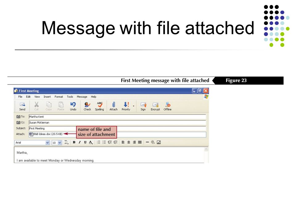 Message with file attached