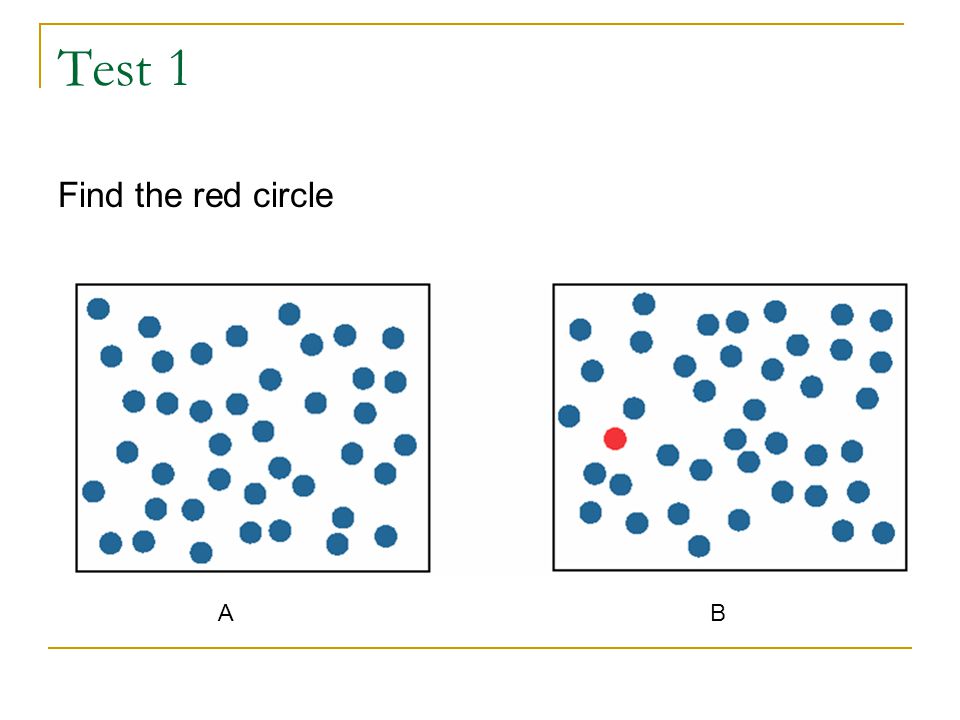 Test 1 Find the red circle AB