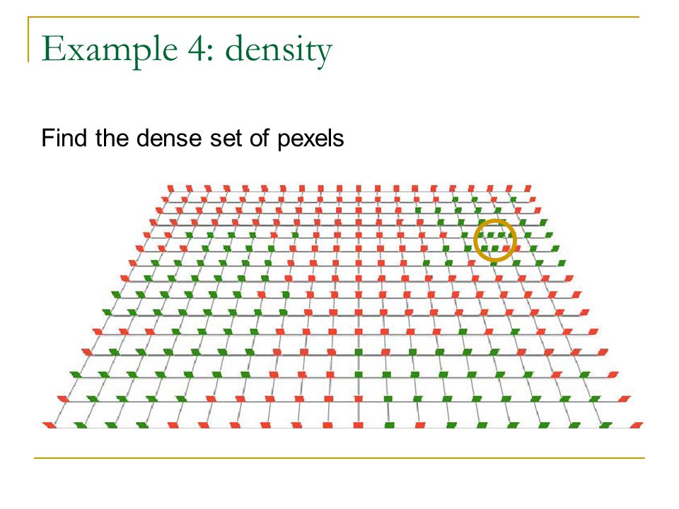 Example 4: density Find the dense set of pexels