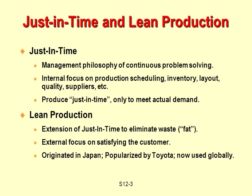S12-1 Operations Management Just-in-Time and Lean Production Systems  Chapter ppt download