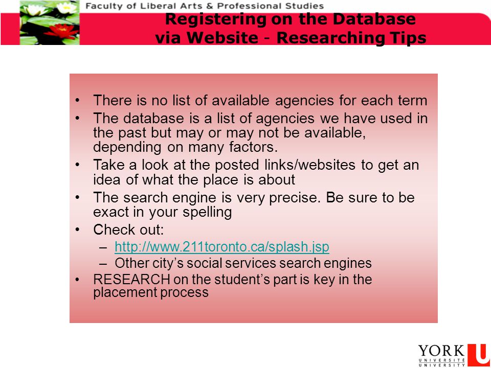 There is no list of available agencies for each term The database is a list of agencies we have used in the past but may or may not be available, depending on many factors.