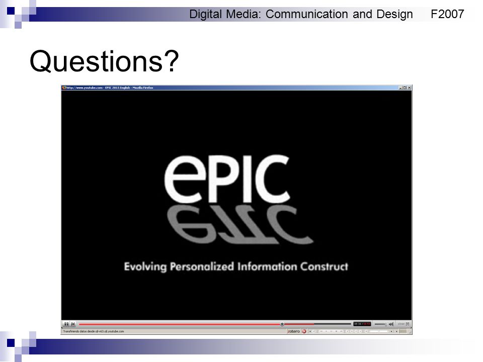 Digital Media: Communication and DesignF2007 Questions