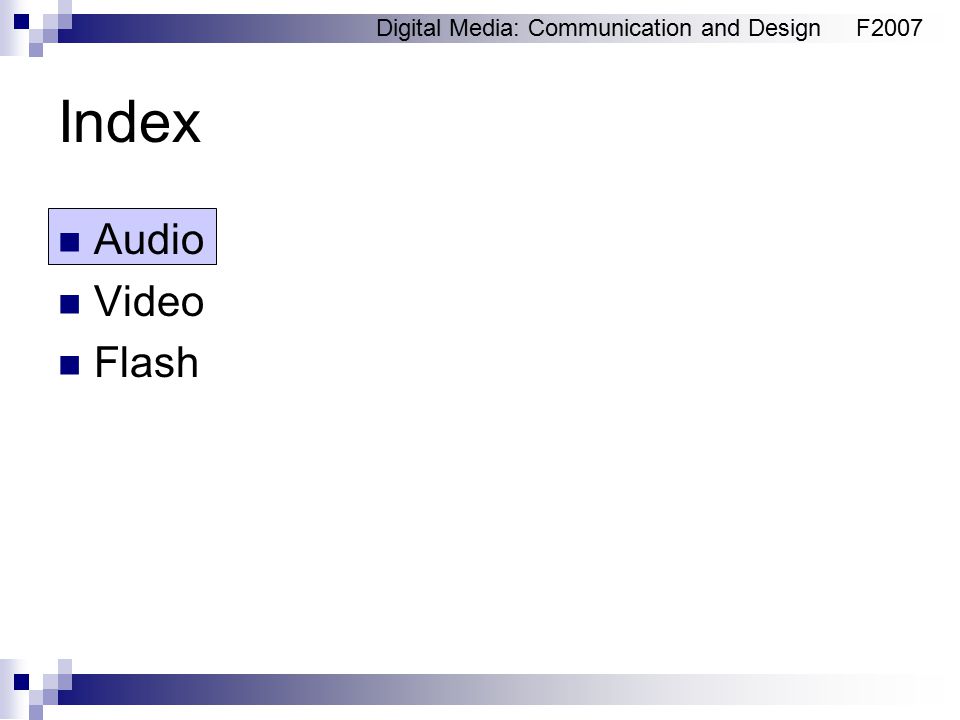 Index Audio Video Flash
